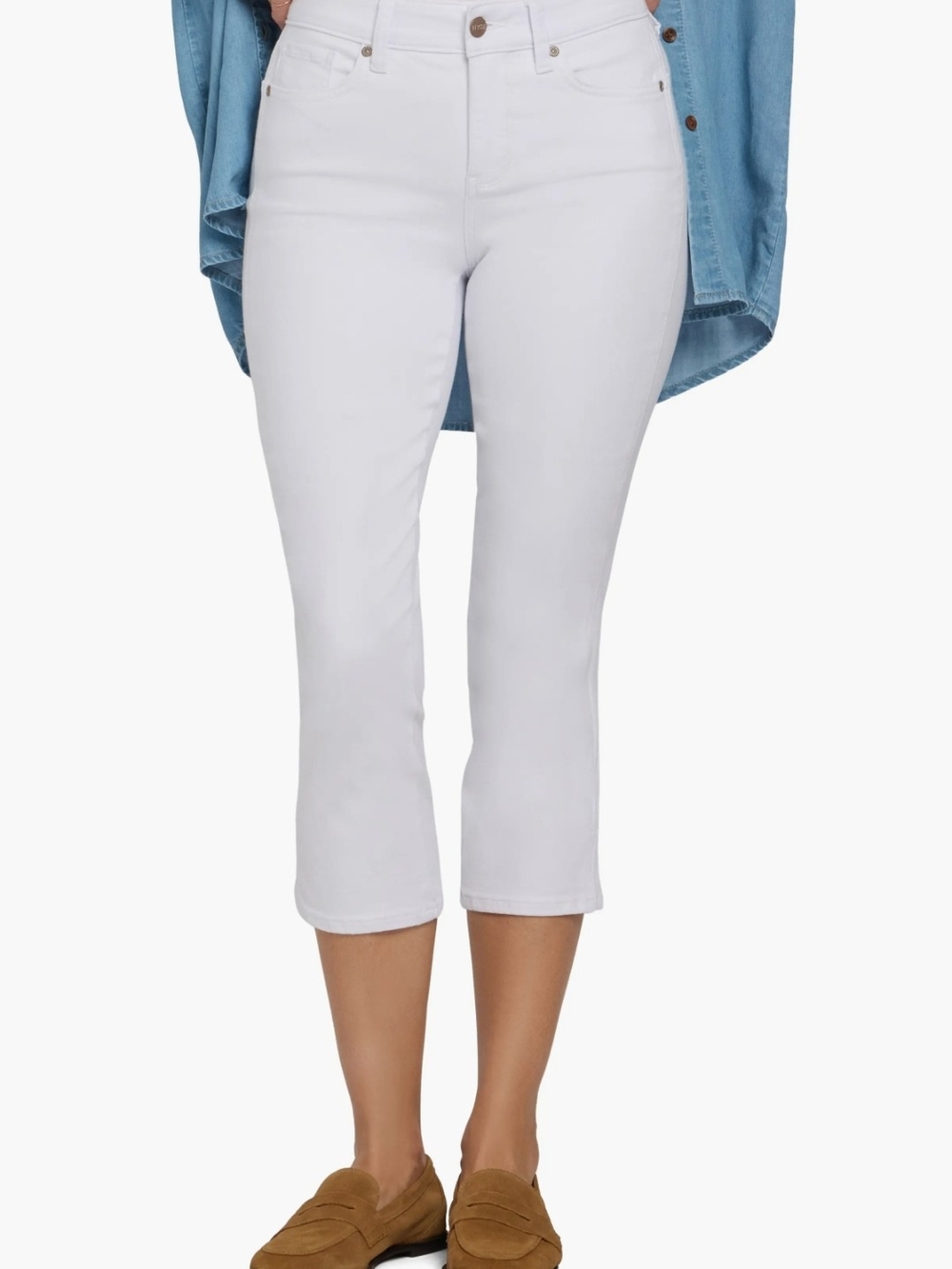 NYDJ Chloe Cool Embrace Side Slit Cropped Jeans - Size 10